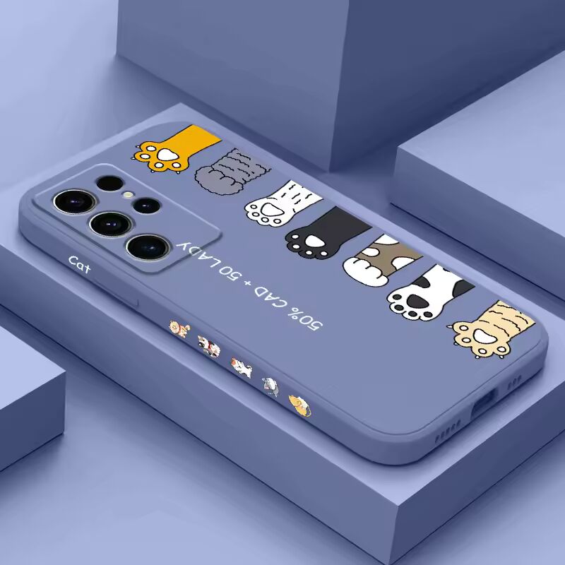 Cat Litter Phone Case For Samsung Galaxy S25 S24 S23 S22 S21 S20 Ultra Plus FE S10 Note 20 ultra 10 9 Plus Cover