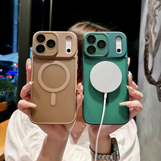 Magnetic Translucent Matte Phone Case For iPhone 17 16 15 14 13 12 11 Pro Max Plus For Magsafe Shockproof Hard Cover